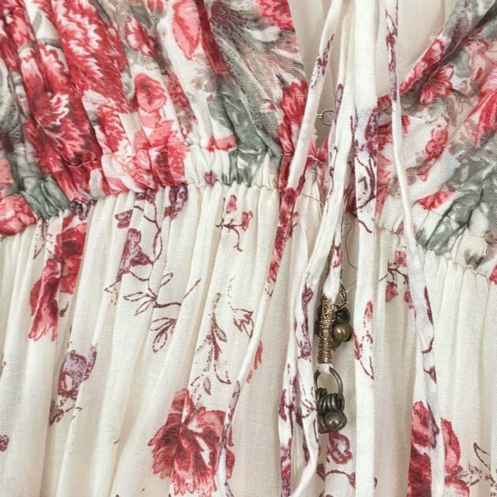 Free People Lysette Midi Dress in Tea Combo Size XS Bohemian Gypsy Indian Cotton - Picture 9 of 11